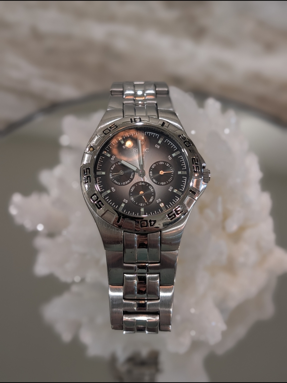 Relic Wet Silver Stainless Steel Watch